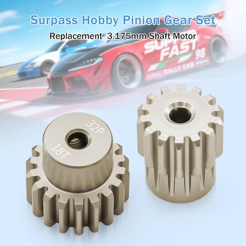 مجموعات ترس 32P PINION 12T 13T 14T 15T 16T للعمود 3.175MM RC محرك متوافق مع HPI KYOSHO LOSI AXIAL TAMIYA 1/10 RC CAR MONSTER TRACK PRASTIONS (7075 الألومنيوم) in Kuwait