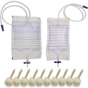 Latex Condom Catheter External Self Sealing Set 10pcs Male Condom 1pcs 1000ml Urine Bag 1pcs 2000ml Drainage Bag(30mm/1.18inch)