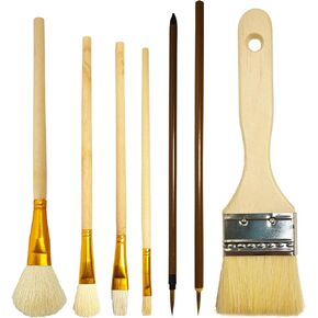 7 Pcs Pottery Glaze Tools, Pottery Tools and Supplies, Ceramic Brush Sets, Underglaze Brushes for Pottery, Watercolor Wool Paintbrush Sets for Students, Adults, Kids