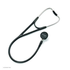 Welch Allyn 5079-125 Harvey Elite Adult Cardiology Stethoscope, Black, Double-Head Chestpiece, Dual Lumen Tubing, 28"