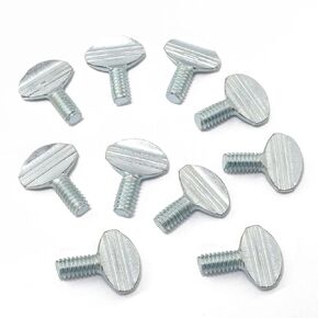 10pcs Carbon Steel Thumb Screw 1/4"-20 x 1/2" Galvanized Racket Screw, Silver