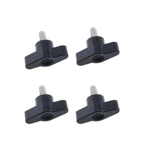 4PCS 304 Stainless Steel Z Type Handle M6 Thumb Screw Plastic Head Mechanical Handle Bolt T-Shaped Wing Adjustable Knob Thumb Screw Thread Length: 20mm/0.75inch (Black)