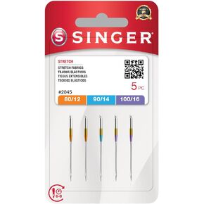 SINGER Stretch Sewing Machine Needles – Size 80/12, 90/14, 100/16-5 Pack