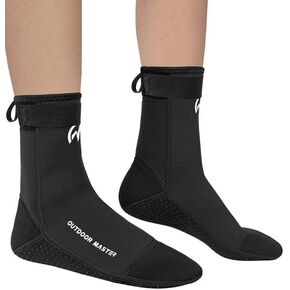 OutdoorMaster Neoprene Water Socks, 3MM Diving Socks Thermal Anti-Slip, Beach Booties Sand Proof Socks for Men & Women