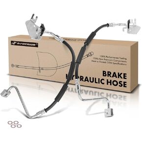 A-Premium Front Driver and Passenger Brake Hydraulic Hoses Compatible with Select Ford and Mercury Models - Five Hundred, Freestyle, Montego, 2005-2007, 3.0L - Replace# 6F9Z2078A, 6F9Z2078B(Pack of 2)