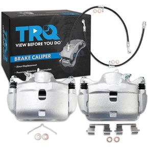TRQ Front Brake Caliper & Hose Set Compatible with 2003-2011 Honda Element