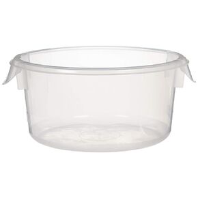 Rubbermaid Commercial Products Plastic Round Food Storage Container for Kitchen/Food Prep/Storing, 8 Quart, Clear, Container Only (FG572424CLR)