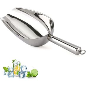 Stainless Steel Ice Scoop for Freezer - Small Ice Scoop for Ice machine,Small Metal Ice Scoop for Ice Maker,Commercial Food Scoops for Kitchen Bar Party Wedding,Thick,Dishwasher Safe,6 OZ