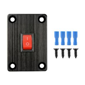 Button Switch Rocker Switch Toggle Switch Self Reset Six Pin Three Position UP/Down Prewired Power Transfer Switch with Mounting Plate,Waterproof Cap.