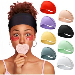 8-Pack Headbands for Women Wide Hair Band Non-Slip Head Bands for Sport Yoga, Running Fitness.