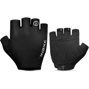 INBIKE Cycling Gloves for Men Women, Shock-Absorbing Pad Half Finger Road Bike Gloves, Breathable Biking Gloves, Anti-Slip Fingerless Bicycle Gloves