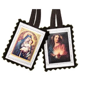 St Carmel Wool Scapular - Made by Carmelite Nuns (Brown Cord - 23 in)