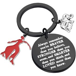 WSNANG Sorority Gift Finer Women Keychain Greek Sorority Jewelry Braver Stronger Smarter Than You Think Keychain
