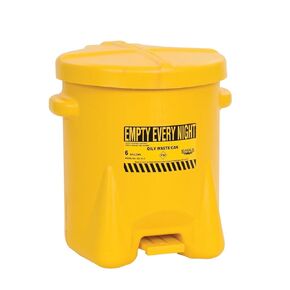 Eagle 933FL Oily Waste Polyethylene Safety Can with Foot Lever, 6 Gallon Capacity, Red
