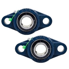 Jeremywell UCFL201-8 Pillow Block Bearing (2 Pack), 1/2 inch Bore, 2-Bolt Flange Mounted, Solid Base, Self-Alignment