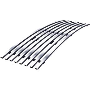 APS Premium Stainless Steel Polished Chrome 8x6 Horizontal Billet Grille Insert Compatible with Ford F-150 2015-2017 Lower Bumper N19-S31366F