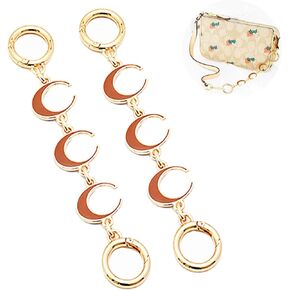 Purse Extender Chain Bag Strap Extender White Crescent and Heart