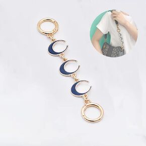 Purse Extender Chain Bag Strap Extender White Crescent and Heart