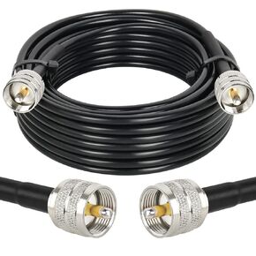 MOOKEERF PL259 UHF Coax Cable 15ft, CB Coax RG58 Male to Male for CB Radio, Ham Radio, Antenna Analyzer, SWR Meter in Kuwait