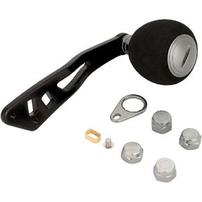 Demeras Fishing Reel Handle for Low to Profile Reel EVA Knob with Fittings Replacement Parts(Black Silver)