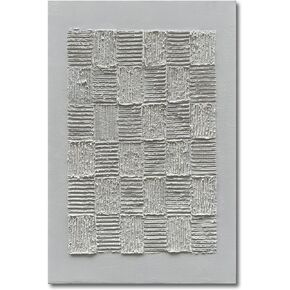 NANKAI Art Hand painted White and Black Thick Texture Abstract Oil painting Contemporary texture wall Art painter Living Wall Art Deco 36x24 inches