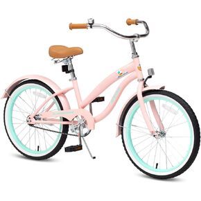 ACEGER Girls Beach Cruiser Bike for Kids 5-13 Years Old, 16" 18" 20" 24" Single Speed Kids Bicycle Included Coaster Brake, Front and Rear Reflectors, 24" 7 Speeds with Dual Brakes