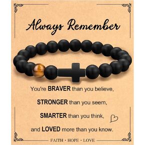 Fathers Day Dad Gifts from Daughter Wife Son, Cross Bracelet Gifts for Men New Dad Father Papa Godfather Grandpa Husband, Graduation Gifts 2024 High School College for Boys Him, Christian Gifts for Men Teens Grandchildren Faith