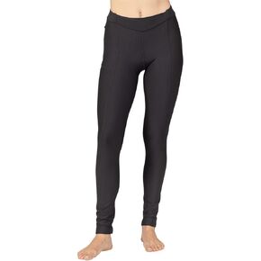 Terry Cycling Padded Bike Pants Womens Coolweather Tour Tight 29" Warm Thermal Leggings for Women with Pocket Leg Grippers