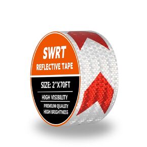 DOT-C2 Reflective Tape 2 Inch x 30 Feet Red White Reflective Tape Outdoor Waterproof Conspicuity Strong Adhesive Reflector Tape Warning Safety Reflective Tape for Vehicles Trailers Boats Signs