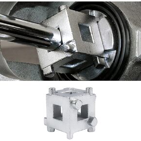 Car Disc Brake Caliper Piston Compression Tool, 3/8" Rear Disc Brake Caliper Spreader Compressor Wind Back Cube Tool, Automotive Accessories Fits Vehicle Rear Disc Brakes (Silver)