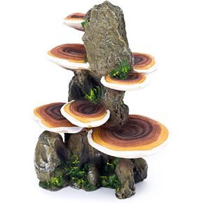 Penn-Plax Deco-Replicas Tree Trunk with Shelf Mushrooms Aquarium Decoration – Safe for Freshwater and Saltwater Fish Tanks – Small