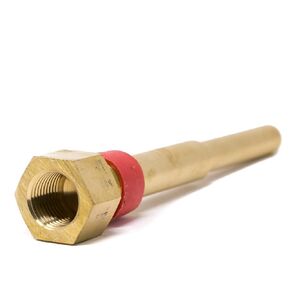 PIC Gauges TW-BR06-22S2 Brass Standard Thermowell for Industrial Bimetal Thermometers, Stepped Style, 6" Stem Length, 1/2" NPT x 1/2" NPT, 0.260" Bore Diameter