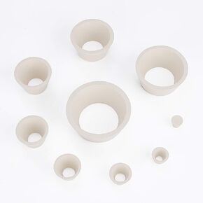 Filter Adapter Cones, Durable Tapered Collar Rubber Stopper Buchner Funnel Flask Cones Adapter Set, Wear Resistance Smooth Surface, Pack of 9, White