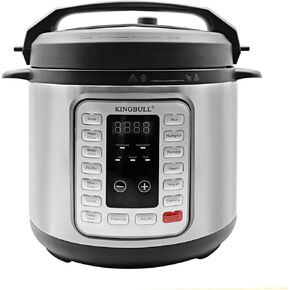 KINGBULL 12-in-1 Electric Pressure Cooker, Instant Multi-Use Non-Stick Pot, Slow Cooker, Rice Cooker, Steamer, Sauté, Yogurt Maker, Warmer &Delay Start,LED Screen& Manual(6QT)
