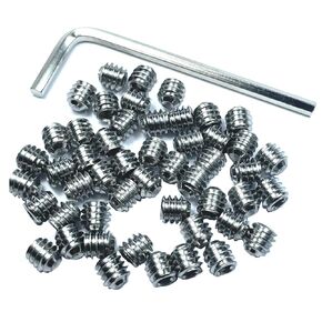 50pcs Set Screws 1/4-28 x 3/8" inch 304 Stainless Steel Allen Head Hex Hexagon Socket Set Screws with 1/8" Allen Wrench,Set Grub Screws Hex Allen Head Socket Set Screws.(3/8" Length)