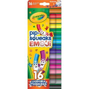 Crayola Emoji Stampers, Pip Squeaks Washable Markers, Gift for Boys & Girls, 16 Count