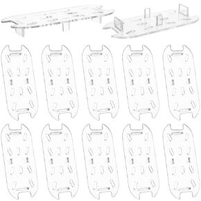 12 PCS Plastic Drain Shelf for 1/3 Size Food Pan Clear Plastic Grate Acrylic Food Drain Trays Plastic Drain Pan Clear Drain Trays for Food Fruit Vegetables Sink Teapot Dish Kitchen Restaurant Hotel