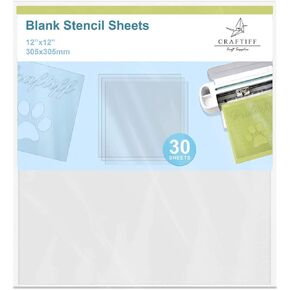 30 Pieces 6 mil Extra Thick Blank Stencil Film Mylar Template Sheets Clear Acetate, 12 x 12 Inches by Craftiff