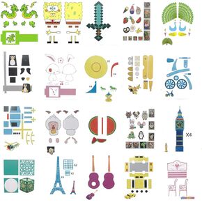 40 Patterns 3D Printer Drawing Molds Paper Stencils for 3D Printing Pen,Painting Graffiti Template Printing Paper for 3D Pen Kids DIY Gift,Animal Vehicle Sword, with a Transparent Board Plate