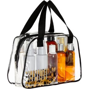 Zodaca Clear Stadium Approved Tote Bag, 11x4x7-Inch Transparent Plastic Bag with Zippers, Handles for Concerts, Sporting Events, Music Festivals, Work, School, and Gym