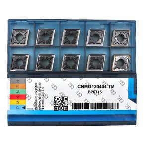 Carbide Turning Inserts CNMG 432 TM / CNMG120408 for Semi-Finishing Cutting Steel, Cnmg Insert for Metal Lathe Turning Tools, 10 PCS