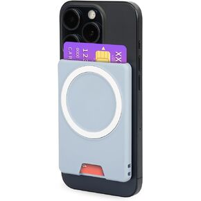 PROfezzion Double Sided Magnetic Phone Wallet, Anti-Slip Durable Plastic Card Holder 2-Cards Designed for MagSafe Compatible with iPhone 15 14 13 12 Pro Max Plus & MagSafe Case (0.3" Thick) - Black