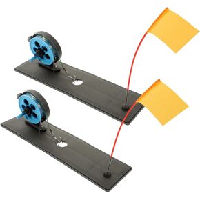 2pcs Snow Ice Fishing Flag Jaw Jacker Ice Fishing Tip Ups Ice Fishing Tip up for Winter Fishing Winter Flag Marker Rod Lure Fishing Rod Outdoor Supply Telescopic Travel Abs Bait