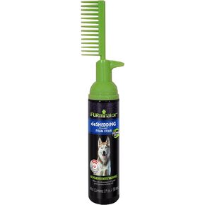 FURminator Rinse Free deShedding Foam Comb for Dogs, Waterless Foaming Shampoo, Reduces Shedding, Deodorizes, Tub-Free Experience