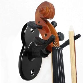 Wall Mount Violin Hanger, Violin Viola Wall Mount Hanger, Violin Hanger with Bow Holder, Violin Viola Hook with Anti Slip Rubber Pad, Violin Viola Stand for Home Studio Music