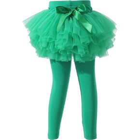 Baby Toddler Girls' Tutu Leggings Tulle Ruffle Skirted Pants Footless Tights (4T)
