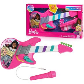 Barbie Rock Star Guitar, Interactive Electronic Toy Guitar with Lights, Sounds, and Microphone