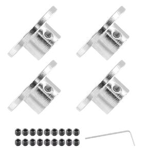 4 Pieces 6mm Flange Coupling Connector, Rigid Flange Shaft Coupling Shaft Mounting Hub with Set Screws & Wrench