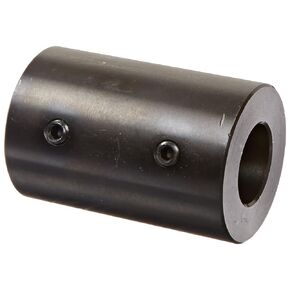RC-100 Black Oxide Plated Mild Steel Rigid Coupling, 1" Bore, 2" Outside Diameter, 3" Length, 5/16"-18 x 1/2" Set Screw
