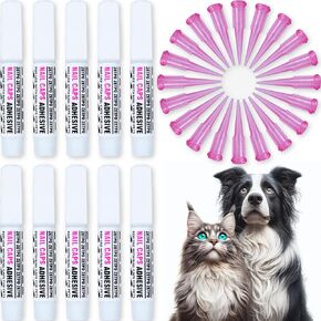 10pcs of Special Pet Nail Adhesive Glues & 20pcs of Applicator Tips for Cat Nail Caps and Dog Nail Caps